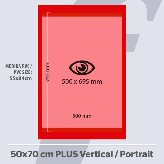 PosterFix® Série PLUS 50×70 cm. Vertical Rouge