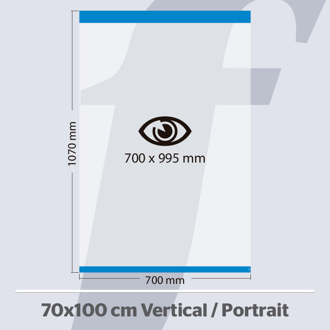 PosterFix® 70x100 cm. Vertical Bleu